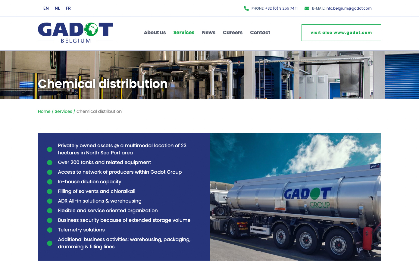 Webdesign industrie voorbeeld