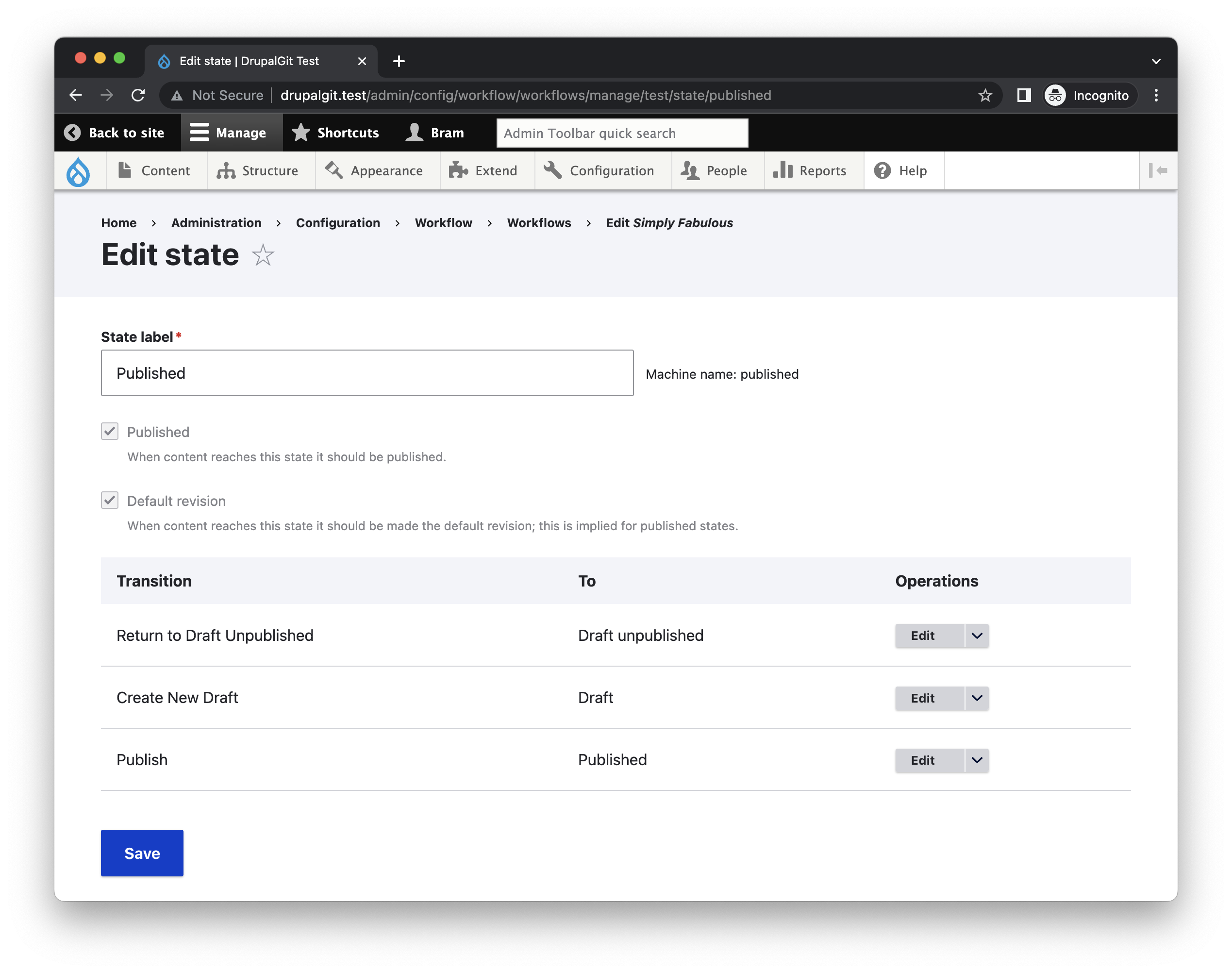 Drupal Workflow wijzig status